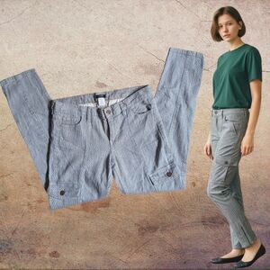 J. CREW | City Fit Railroad Stripe Cotton Cargo Pants Ankle Zipper Size 28
